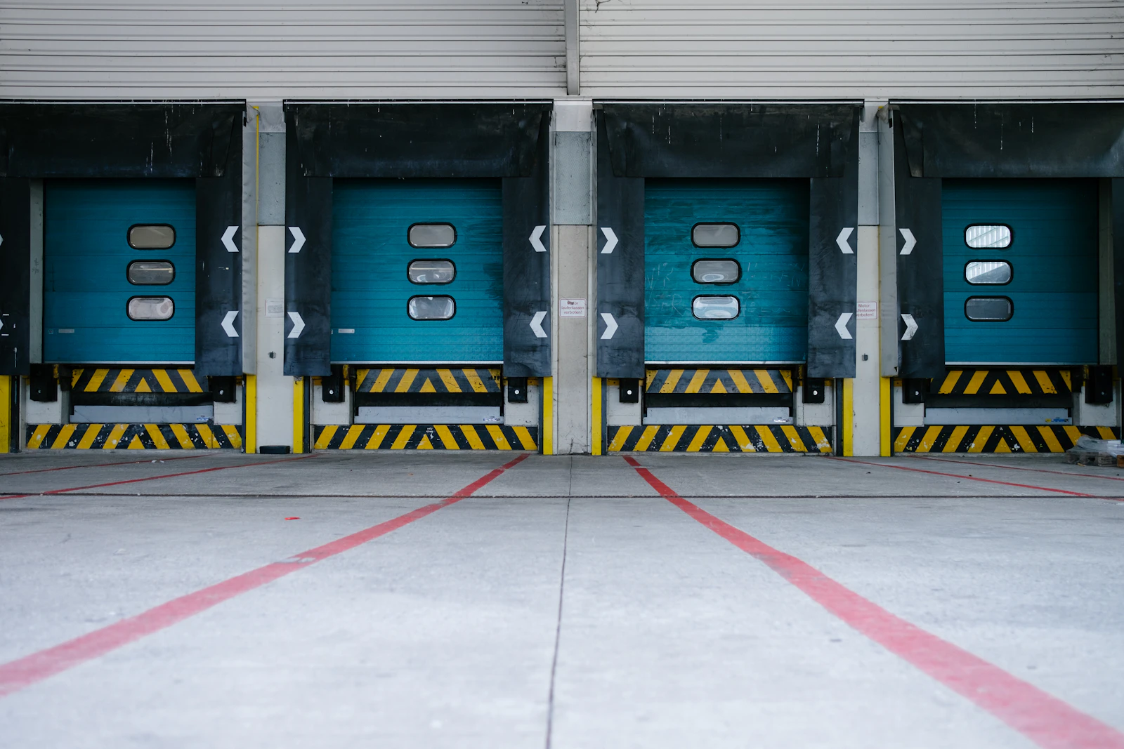 Loading dock doors on an industrial building